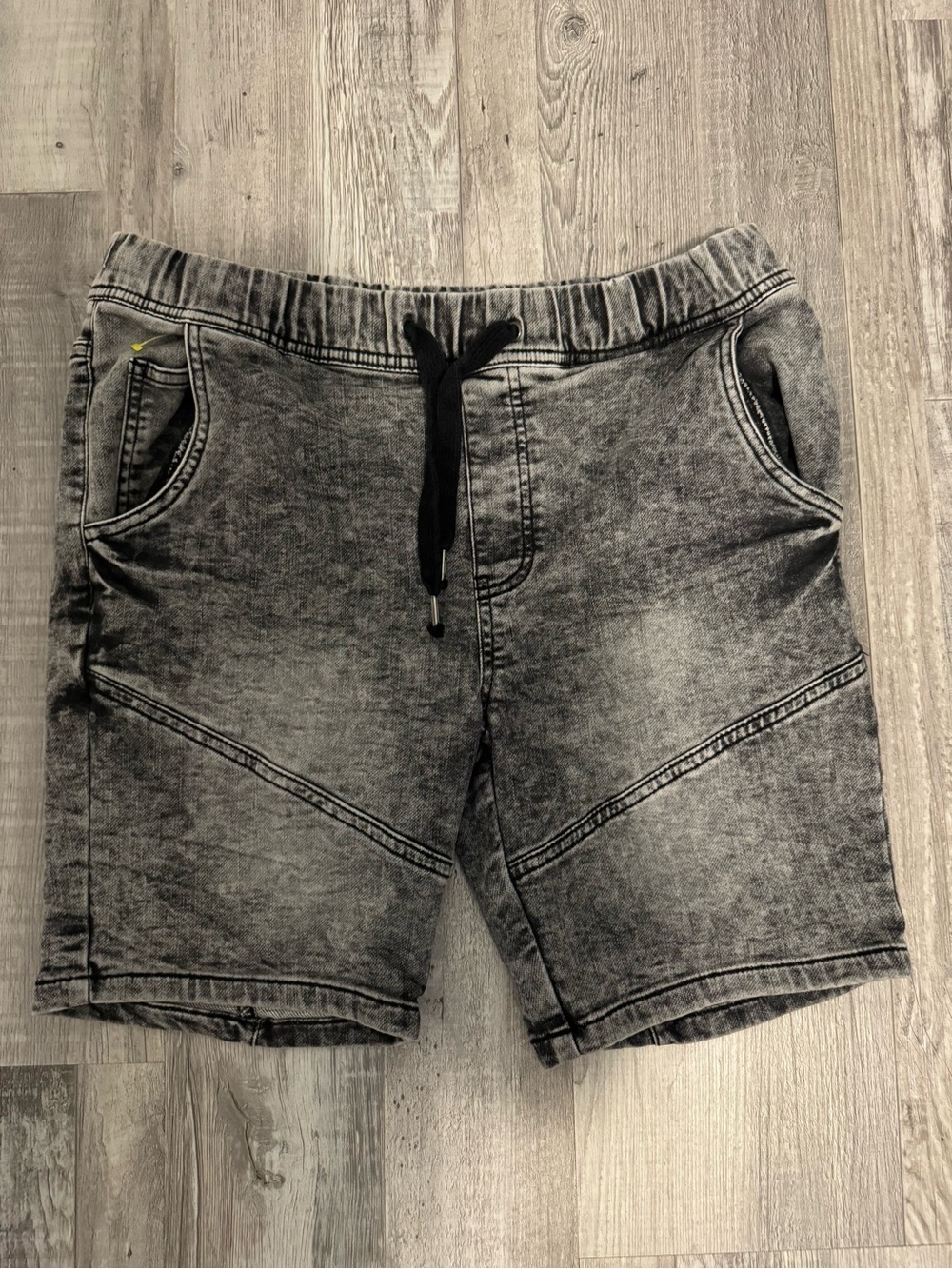 Bluenotes Black Mineral-Wash Athletic Drawstring Shorts
